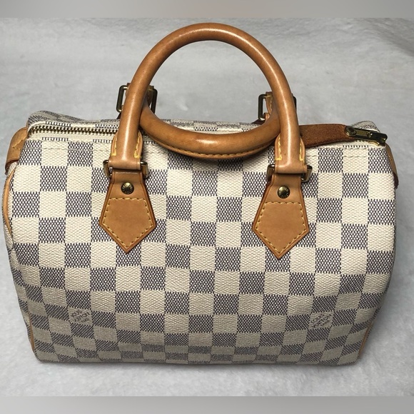 Louis Vuitton Damier Azur Speedy 25,Dust Bag,Lock/Key,COA;Date Code(SP1017) - Picture 14 of 17